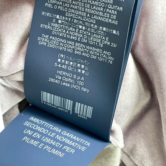 HERNO VELVET DETACHABLE FUR COLLAR GOOSE DOWN JACKET 44/8/6 - Picture 9 of 10